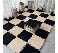 CVJdfhRE Tappeti morbidi e arruffati for camera da letto, isolamento acustico, possono essere tagliati, proteggono il pavimento, 10 pezzi(Style Q)