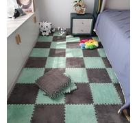 CVJdfhRE Tappeti morbidi e arruffati for camera da letto, isolamento acustico, possono essere tagliati, proteggono il pavimento, 10 pezzi(Style N)