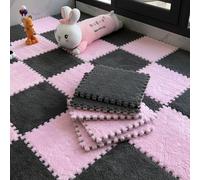 CVJdfhRE Tappeto morbido e soffice for salotto, spesso tappeto a puzzle ad incastro, isolamento acustico, ritagliabile, protezione for il pavimento, 10 pezzi(Style E,10 pieces)