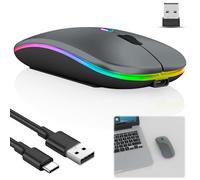 CVMGO Mouse wireless Bluetooth per MacBook Laptop Rechargeale Mouse per computer 2.4G Hz Bluetooth 5.2+USB USB C Dual Receivers Mice-1600DPI LED Silenzioso Click Office Mouse per Windows Mac iPad