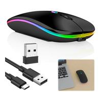 CVMGO Mouse wireless Bluetooth per MacBook Laptop Rechargeale Mouse per computer 2.4G Hz Bluetooth 5.2+USB USB C Dual Receivers Mice-1600DPI LED Silenzioso Click Office Mouse per Windows Mac iPad