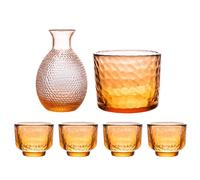 CVNIMV Set di Bicchieri da Vino, Bicchieri da Vino, brocca, Dispenser per liquori, Set da sakè, Bicchieri, Set da caraffa per sakè Giapponese, Set per Bere sakè (Blu Ambra)