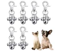 CVNRCLP - Confezione da 6 campane per collari per animali domestici, con tre campanelle, per collari di cani e gatti, ideali per decorazioni e addestramento portachiavi, One sizes, lega metall