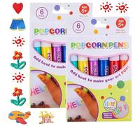 Cvoepobey 12 Penne Magiche Gonfie per Bambini, Penne Magiche per Popcorn, Penne da Disegno per Popcorn A Fai da Te, Penne Colorate per Popcorn Multicolori