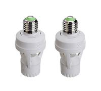 Cvoepobey 2PS E27 Interruttore A Sensore di Movimento 100-240V Base Rilevatore di Movimento Porta Lampada con Interruttore Smart A Controllo Luminoso Portalampada Resistente Facile da Usare