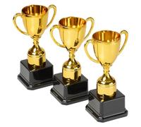 Cvoepobey 3 Pezzi di Trofei In Plastica, Set di Coppe Trofeo per Bambini In Festa, Giocattoli per L'Apprendimento Precoce, Premi, Trofei per le Vacanze per Bambini, Durevole, Nero +