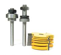 Cvoepobey 8 pz Slot con gambo da 1/4 di pollice, taglierine per assemblaggio 6 e set di punte per router con 2 perni