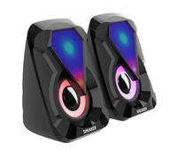 Cvoepobey Altoparlante USB Cablato per Computer Mini Altoparlante USB Alimentato RGB Altoparlanti da Gioco Luci Colorate Controllo del Volume Casa Ufficio Colorato Potente Basso Altoparlante Potente