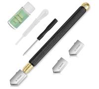 Cvoepobey Cutter 2mm-20mm e Olio per Taglio del Vetro, Strumento Tagliavetro con Alimentazione Automatica 'Olio, Tagliavetro, Lavorazione Fina