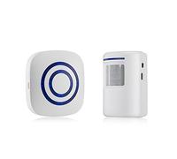 Cvoepobey Door Chime, rilevatore di sensori di movimento wireless per porte aziendali Segnalatore acustico intelligente per Allarme di sicurezza per con 1 ricevitore plug-in e 1 rilevato