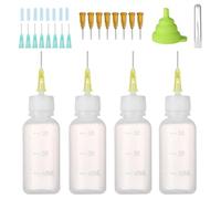 Cvoepobey Flacone Spremuto con Punta Ad Ago da 30 Ml, Flacone Applicatore, Flacone Applicatore con Punta di Precisione con Imbuto per Piccoli Progetti di Incollaggio