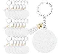 Cvoepobey In Acrilico in Acrilico Vuoto 1,97 Pollici Glitter Acrilico Fai da Te Nappa Bianca