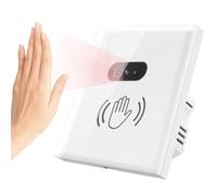 Cvoepobey Interruttore Intelligente A Parete A Infrarossi con Sensore IR, Bisogno di Toccare, AC110-240V, Pannello In Vetro, Interruttore Elettrico, Spina UE
