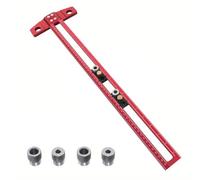 Cvoepobey Lavorazione del Legno 2-In1 Foratura Posizionamento Righello Punteggio Tracciatore Marcatura T per Tasselli Quadrati con Guida Punte da 6/8/10 mm B
