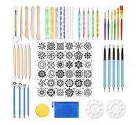 Cvoepobey Mandala Dotting Tools, 78Pcs Mandalas Pittura Stencil Kit Penna Dotting Tools Pennelli Mandala Stencil Ball Paint Vassoio High Guality
