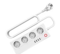 Cvoepobey Prese Elettriche Smart Plug con 4 Porte USB Supporto Alla Ricarica Veloce Spina 'UE