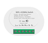 Cvoepobey RF433 Smart Switch WiFi Tuya 16A Interruttore Della Luce MiniHome Relè Interruttore con Monitoraggio 'Alimentazione Smart Life APP Voce per,A