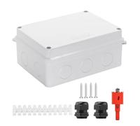 Cvoepobey Scatola Elettrica, Scatola Impermeabile per Esterni Scatola di Giunzione IP65 con Fori Riservati, per di Alimentazione Project Box Bianca