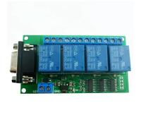 Cvoepobey Scheda Relè A 4 Canali RS232 DC 12V per PC con Interfaccia USB DB9, Modulo Relè A Controllo Remoto Tramite Porta Seriale per Garage A Motore