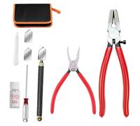 Cvoepobey Set di Utensili per Tagliavetro Kit di Utensili per il Taglio del Vetro Tagliavetro Pinze per La del Vetro Pinze Grozer con Alimentazione A Olio