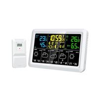 Cvoepobey Stazione Meteorologica Multifunzione Tuya Wi-Fi, Misuratore di qualità 'Aria, Temperatura e umidità, Lunari, Pressione Atmosferica, Orologio Meteorologico (UE)