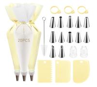 CVOZO Sac à poche con beccucci, accessori da forno, set di decorazioni per torte, accessori di Natale, accessori per la cottura di Natale, sacchetti da pasticcere riutilizzabili in silicone per una