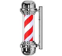 CVQJL Palo Barbiere Rotante Barber Pole Lampada da Parete retrò a Strisce Bianche e Rosse per Parrucchiere, da Esterno, Impermeabile (65 cm)