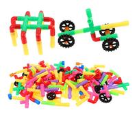 CVUTOVO 1 Set di Blocchi di Tubi per Costruzioni: Grandi Blocchi di Tubi per Bambini - Giocattoli Educativi Colorati con Costruzione Tubolare Ad Incastro per Bambini Piccoli