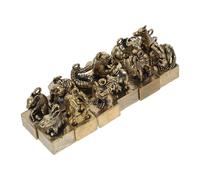 CVUTOVO 12 Pezzi Retro Brass Zodiac Keychain Pendants Traditional Chinese Zodiac Figurines For Home Decor And Year Celebrations