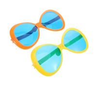 CVUTOVO 2 Occhiali da Sole Hawaiani Stravaganti per Feste Spiaggia e Vacanze Estive Accessori Costume Divertenti e Leggeri Colorati Giallo Arancione