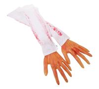 CVUTOVO 2 Pezzi Halloween Mani di Sangue Finto, Fake Arm Bianco e Gomma | Decorazioni Horror per Feste, Facili da Posizionare, Leggere, per Scherzi, Teatro e Casa Stregata