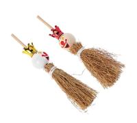CVUTOVO 2 Pezzi Miniature Scope da Legno con Tema Clown per Decorazione Casa delle Accessori per Scene Miniature Broomsticks Realistici per Ambientazioni Creative