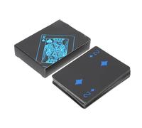 CVUTOVO 2 scatole Carte da Poker Impermeabili in PVC Nero Carte da Plastificate per Giochi da Tavolo Resistente e Portatile per Casa e