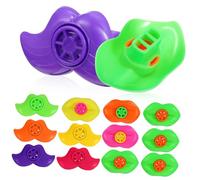 CVUTOVO 20 Pezzi Fischietti Divertenti per Ciucci Forma Labbra e Mustacchi Colorati Giocattoli per Feste e Regali per Sacchetti Divertimento Assicurato per Ogni Occasione