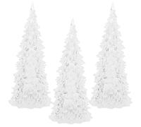 CVUTOVO 3 Pezzi Albero di Natale LED da Tavolo Albero Acrilico Trasparente con Luci RGB Cambia Colore Decorazione Natalizia Brillante Colori Luce Notturna Energeticamente Efficiente per