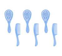 CVUTOVO 3 Set Spazzola per Lavare i Chioma, Shampoo Brush, Set Blu in Pp e Nylon, e Ragazzo Ragazza, Pulizia Delicata del Cuoio Capelluto, Uso Quotidiano e Sotto la Doccia