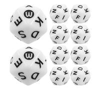 CVUTOVO 40 Pezzi Dadi Alfabeto 20 Facce in Acrilico Bianco per Giochi di Apprendimento Scolastico e Feste Stimolano Creatività e Pensiero Inventivo