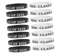 CVUTOVO 50 Pezzi Braccialetto Testo Resistente All'usura in Silicone Flessibile Design a Tema Class Of 2026, per Attività di Gruppo e Celebrazioni di