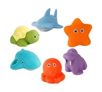 CVUTOVO 6 Giocattoli da Bagno per Set Animali Galleggianti con Cambiamento Colore per Bagnetto Sicuro e per Spiaggia e Piscina