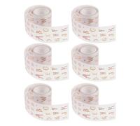 CVUTOVO 6 Rotoli Nastro Adesivo in Carta Pergamena Forme Uniche Tagliate, Design a Gradiente Multicolore e Carina, Facile da Strappare per Scrapbooking e Confezioni