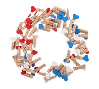 CVUTOVO 60 Pezzi Mollette in Legno a Forma di Cuore Decorativo Riutilizzabile Design Minimalista per Uso Quotidiano e Decorazione Ufficio Colore Assortito