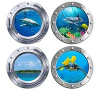 CVUTOVO Adesivi Murali per Cameretta 4 Pezzi Animali Marini in Pvc e Magnete Morbido, Facili da Rimuovere, Decorazione Sicura per Pareti e Camere da Letto