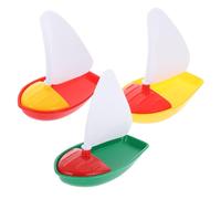 CVUTOVO Barca a Vela Giocattolo da Bagno, 3 Pezzi in Plastico Galleggiante, Gioco Educativo per Bambini, per Vasca e Acqua Colore Casuale