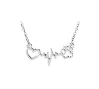 CVUTOVO Collana Donna Ciondolo a Impronta di Cane e Cuore D'amore in Lega Argento, Elegante e Semplice, Regalo per San e Matrimoni