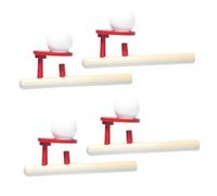CVUTOVO Giocattoli a Palla Galleggiante Soffianti per Bambini, Set 4 Pezzi in Legno Leggero, Gioco Educativo per Coordinazione Occhio-mano e Controllo del Respiro, per Feste e Attività