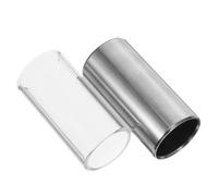 CVUTOVO Guitar Slide in Vetro e Acciaio Inox, Collo Medio Bottleneck, Accessori per Chitarra e Basso, 2 Pezzi, Scorrimento Fluido