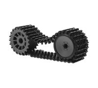 CVUTOVO Kit Cingoli in Gomma per Modellismo Rc, Ruote Accoppiate in Plastica, Trazione Eccellente e Durata, Adatto per Costruzione di Modelli di Carri Armati