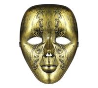 CVUTOVO Maschera Veneziana Vintage in Plastica Oro Texture Robusta e Vestibilità Confortevole per Feste di Halloween e Carnevale