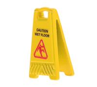CVUTOVO Miniature Caution Wet Floor Sign Avvertimento per Sicurezza Casa delle Interattivo per Decorazione per Giardino delle Fate Accessori per Miniature Insegna Bilingue Gialla per