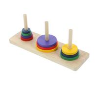 CVUTOVO Puzzle Torre di Hanoi in Legno Rompicapo Intellettuale per Adulti e Bambini Dai 6 Anni, Gioco da Tavolo Educativo per Sviluppare Ragionamento e Creatività, per Relax a Casa